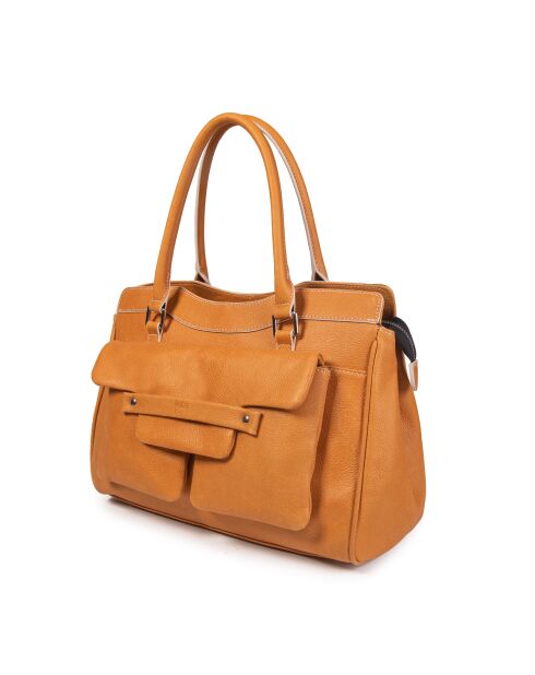 Borsa tote Oria VC in pelle cammello - 34x25x18 cm