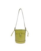 Borsa a tracolla Louvre BAG JU in pelle verde acido - 19x25x14 cm