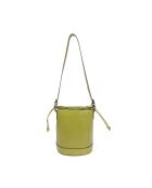 Borsa a tracolla Louvre BAG JU in pelle verde acido - 19x25x14 cm