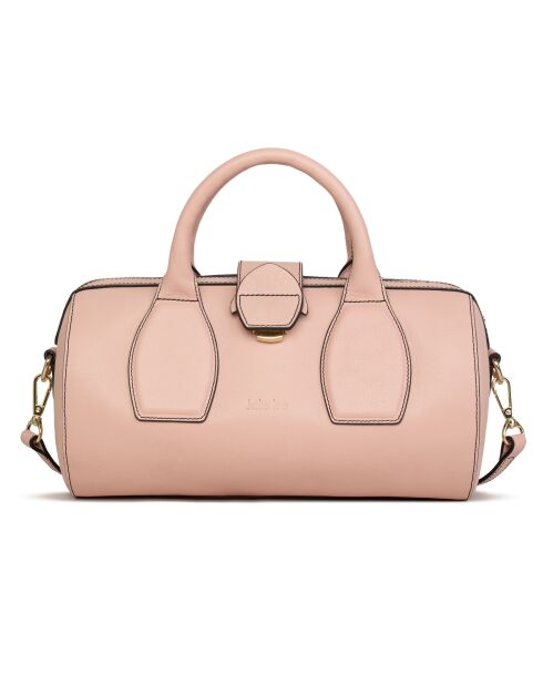 Blassrosa Flola Bowlinghandtasche aus Leder - 29x15x13,5 cm