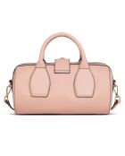 Blassrosa Flola Bowlinghandtasche aus Leder - 29x15x13,5 cm