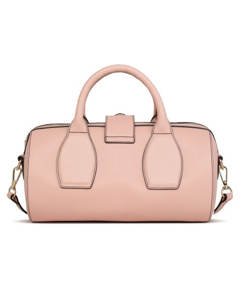 Blassrosa Flola Bowlinghandtasche aus Leder - 29x15x13,5 cm