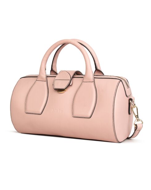 Blassrosa Flola Bowlinghandtasche aus Leder - 29x15x13,5 cm