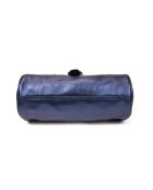 Franse blauwe Camy Z leren bowlingschoudertas van parelmoer - 27x13x12 cm