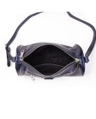 Franse blauwe Camy Z leren bowlingschoudertas van parelmoer - 27x13x12 cm