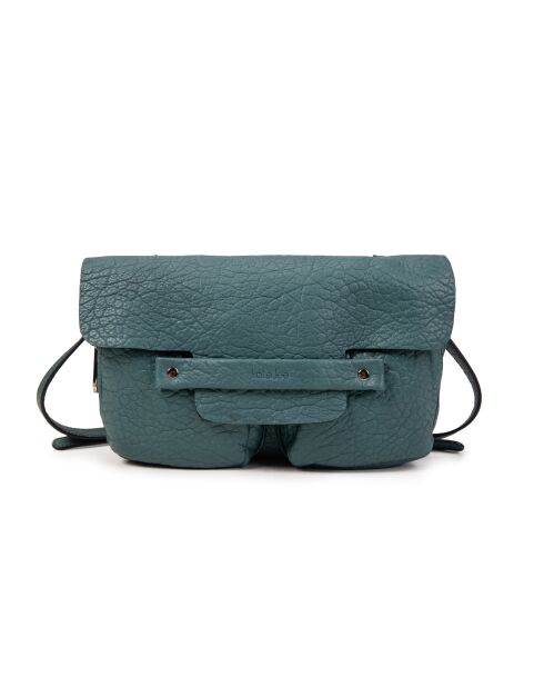 Lisia BU Petrol leren schoudertas - 27x19x4 cm