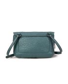 Lisia BU Petrol leren schoudertas - 27x19x4 cm