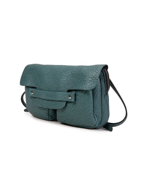 Lisia BU Petrol leren schoudertas - 27x19x4 cm