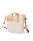 ST Tropez Fur beige Lederhandtasche - 28x25x14 cm