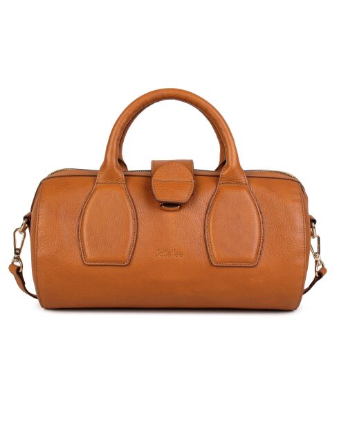 Flola G karamel leren bowlinghandtas - 29x15x13,5 cm