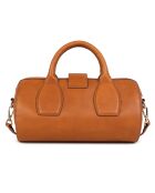 Flola G karamel leren bowlinghandtas - 29x15x13,5 cm