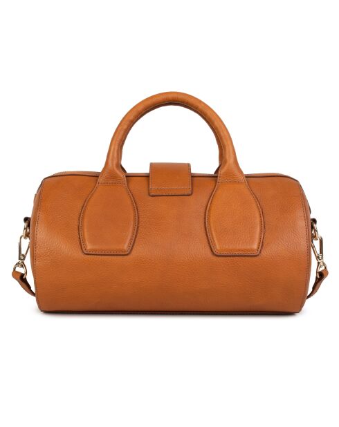 Flola G karamel leren bowlinghandtas - 29x15x13,5 cm