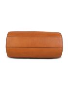 Flola G karamel leren bowlinghandtas - 29x15x13,5 cm