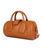 Flola G karamel leren bowlinghandtas - 29x15x13,5 cm