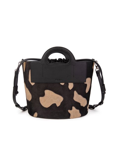 ST Tropez Leo-Lederhandtasche aus Pelz, 28 x 25 x 14 cm