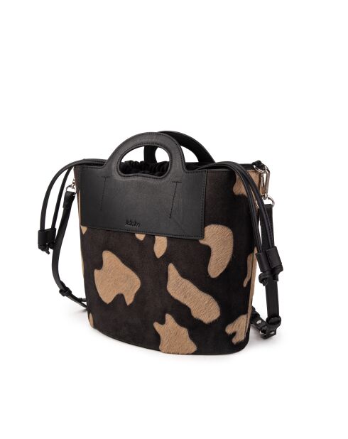 ST Tropez Leo-Lederhandtasche aus Pelz, 28 x 25 x 14 cm