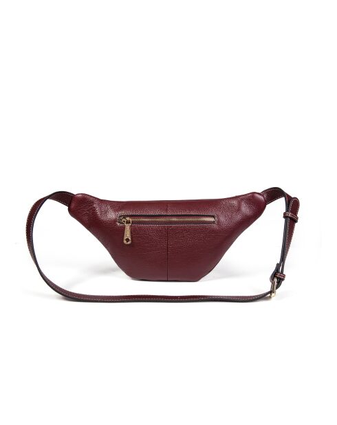 Burgunderrote Gürteltasche aus Leder — 20x12x6 cm