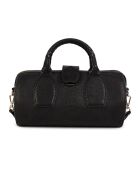 Flola SE zwarte leren bowlinghandtas - 29x15x13,5 cm