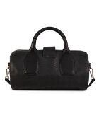 Flola SE zwarte leren bowlinghandtas - 29x15x13,5 cm