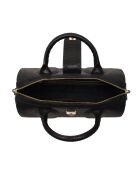 Flola SE zwarte leren bowlinghandtas - 29x15x13,5 cm