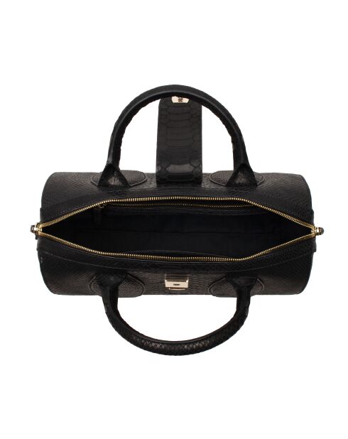 Flola SE Bowlinghandtasche aus schwarzem Leder - 29x15x13,5 cm