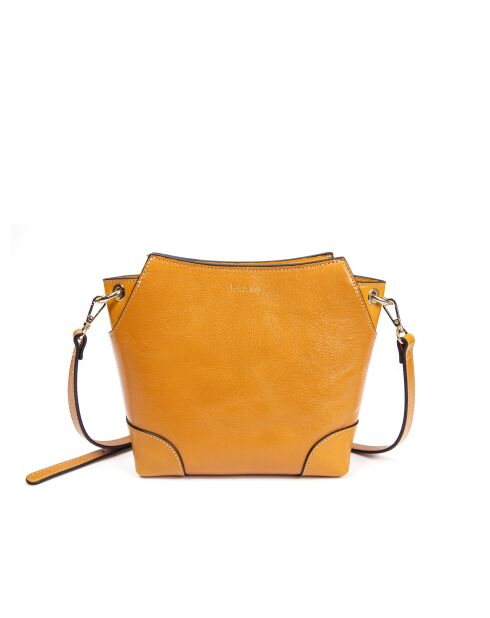 Mustard Tane A leren schoudertas - 18x17x8,5 cm