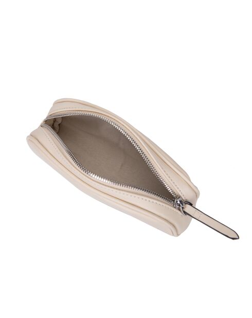 Trousse en Cuir Naely écrue - 19,5x7,5x5 cm