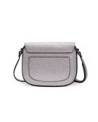 Schultertasche aus Leder New Petite Gibeciere Emelyne Silber - 15x14x7 cm