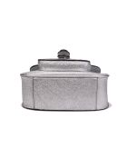 Schultertasche aus Leder New Petite Gibeciere Emelyne Silber - 15x14x7 cm