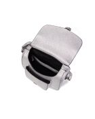 Schultertasche aus Leder New Petite Gibeciere Emelyne Silber - 15x14x7 cm