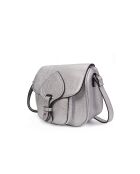 Schultertasche aus Leder New Petite Gibeciere Emelyne Silber - 15x14x7 cm