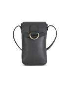 Custodia per telefono in pelle grigio scuro Zelie G - 11,5x17,5x1,5 cm