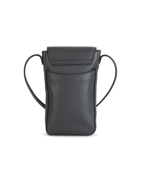 Zelie G Handytasche aus Leder, 11,5 x 17,5 x 1,5 cm, Dunkelgrau