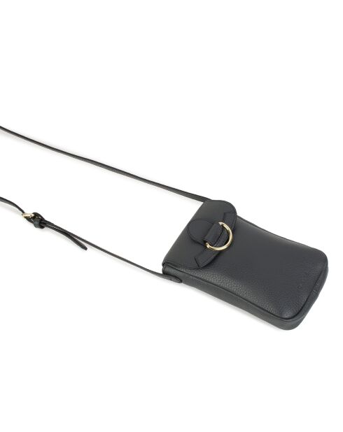 Zelie G Handytasche aus Leder, 11,5 x 17,5 x 1,5 cm, Dunkelgrau