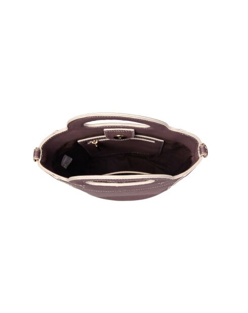 Cannes ZE Handtasche aus lila Leder - 18x22x9,5 cm