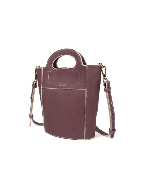 Cannes ZE Handtasche aus lila Leder - 18x22x9,5 cm