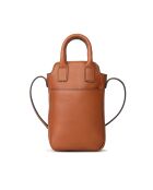 Velya cognac leren telefoonhoesje - 12,5x16,5x2,5 cm