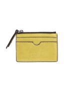 Porte-cartes/Porte-monnaie en Cuir Anyssa A citron - 10,5x7,5 cm
