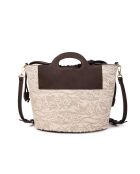ST Tropez Lederhandtasche perforiert ecru - 28x25x14 cm