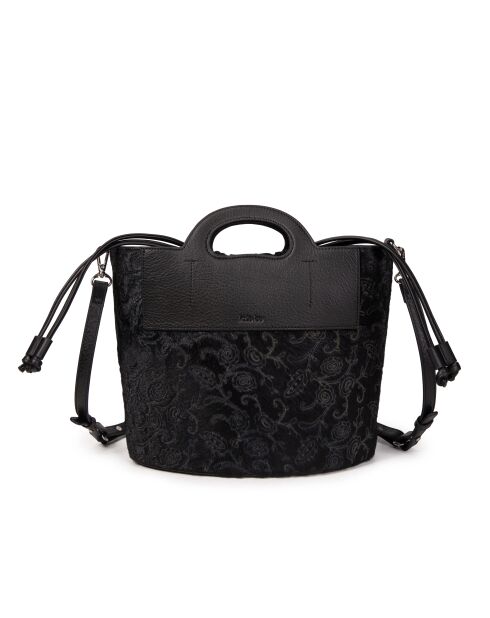 ST Tropez Lederhandtasche aus schwarzem Fell - 28x25x14 cm