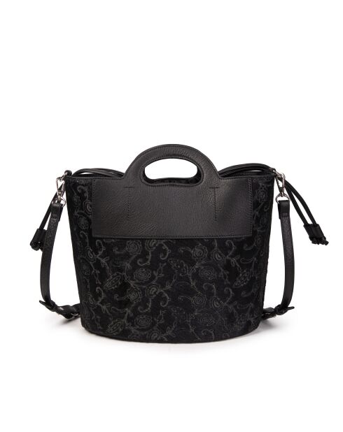 ST Tropez Lederhandtasche aus schwarzem Fell - 28x25x14 cm