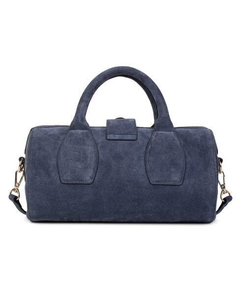 Blauwe Flola V leren bowlinghandtas - 29x15x13,5 cm