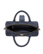 Blauwe Flola V leren bowlinghandtas - 29x15x13,5 cm