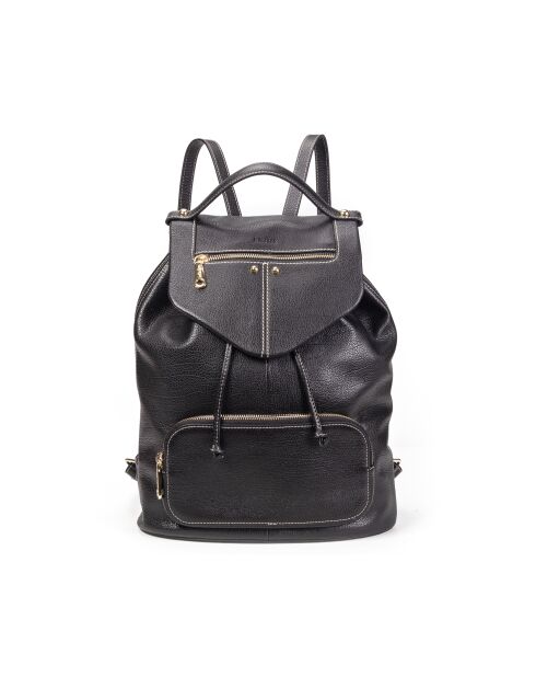 Sac à dos en Cuir Sena Buff noir - 33x35x13 cm