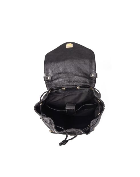 Sac à dos en Cuir Sena Buff noir - 33x35x13 cm