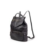 Sac à dos en Cuir Sena Buff noir - 33x35x13 cm