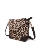 Ecru Tane Fur Leo leren schoudertas - 18x17x8,5 cm