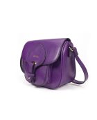 Schultertasche aus Leder New small Gibeciere Emelyne JU lila - 15x14x7 cm