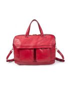 Fiona GL karmijnrode leren boodschappentas - 34x22x13 cm