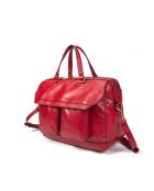 Fiona GL karmijnrode leren boodschappentas - 34x22x13 cm